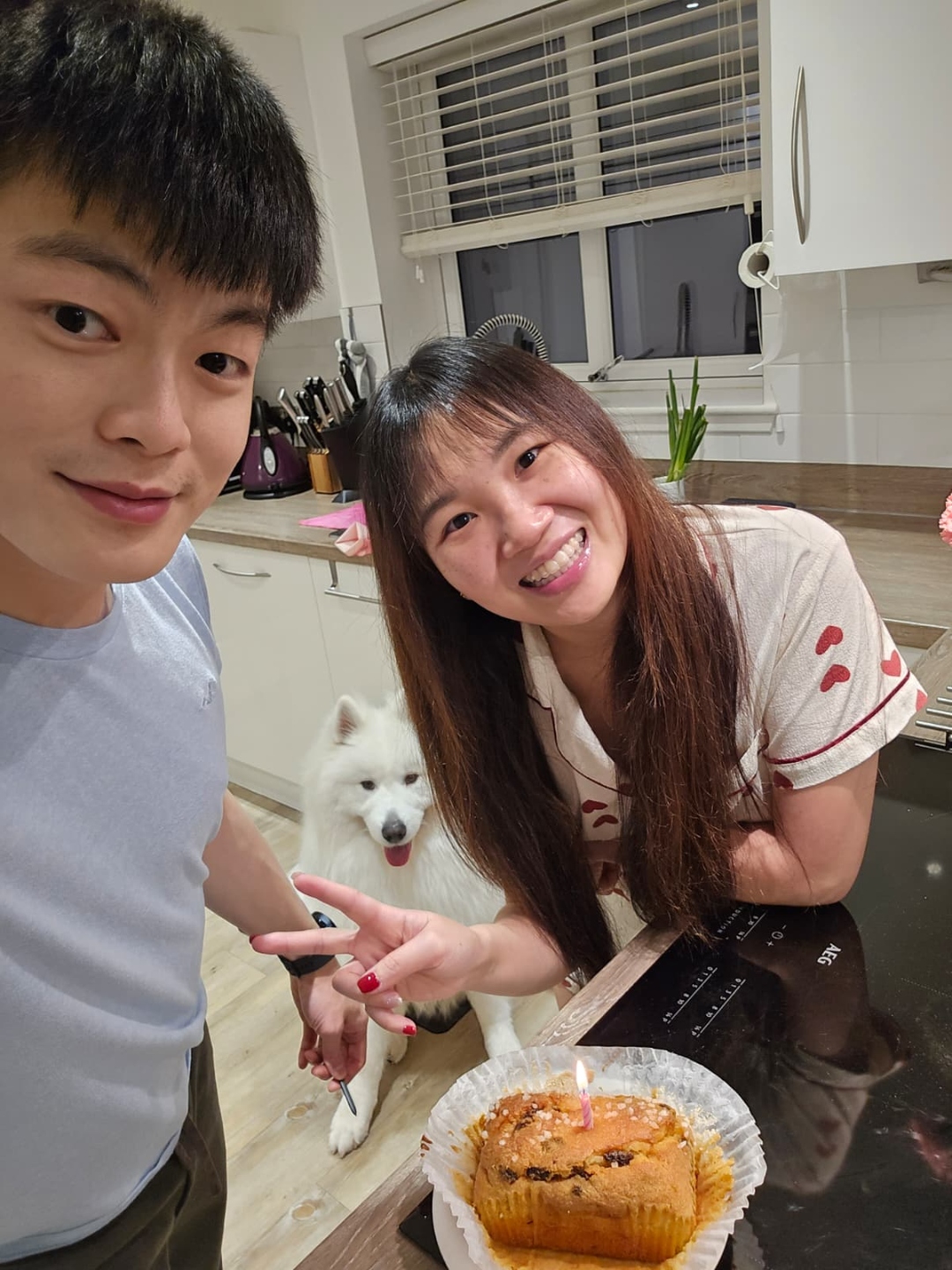 Yi Lin, Yu En and their dog